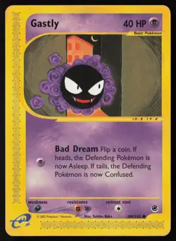 Pokemon Vintage Gastly 109/165 Expedition Non-Holo - HP / DMG - Image 1