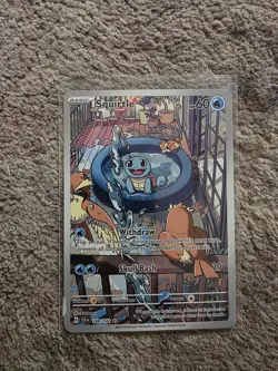 Pokemon TCG Squirtle Stellar Crown Illustration Card 148/142 Near Mint - Image 1