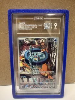 Pokemon Squirtle Illustration Rare Holo Sv07: Stellar Crown 148/142 TAG 9 - Image 1