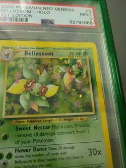 2000 POKEMON NEO GENESIS 1ST ED #3 BELLOSSOM-HOLO PSA 9 comes with Graded Guard! - Image 4