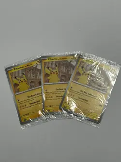 3x Brand New Sealed - Pokemon TCG Pikachu At The Museum Promo Card (In Hand) - Image 1