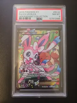 2016 POKEMON XY GENERATIONS RADIANT COLLECTION #RC32 FULL ART/SYLVEON EX PSA 8 - Image 1