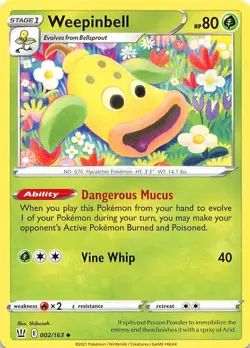 Weepinbell - Pokemon TCG - Sword & Shield - Battle Styles - 002/163 - Image 1