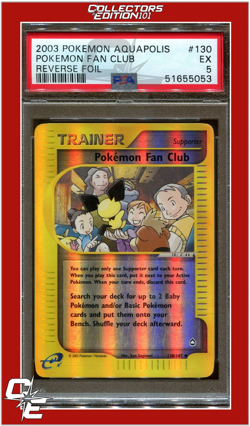 Aquapolis 130 Pokemon Fan Club Reverse Foil PSA 5 - Image 1