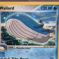 Pokemon Wailord 14/109 Ruby & Sapphire Holo Rare Stage 1 120 HP Take Down Surf - Image 3