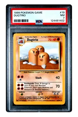 💎1999 VINTAGE POKEMON BASE SET UNLIMITED #19 DUGTRIO PSA 7 NEAR MINT! - Image 1