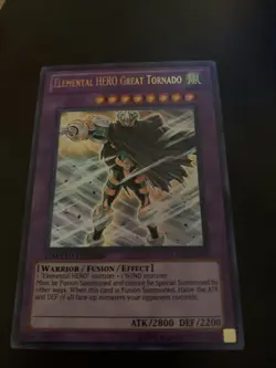 Elemental Hero Great Tornado LC02-EN010 Ultra Rare Limited Edition LP - Image 2