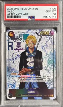 One Piece CCG 2025 SABO Alt Art #120 ENG PSA 10 - Image 1