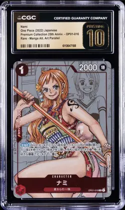 2022 ONE PIECE JPN PREMIUM COLL 25TH ANNIV MANGA ALT ART NAMI CGC 10 PRISTINE - Image 1