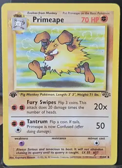 Pokemon Primeape 70 HP Uncommon Jungle 43/64 1st Edition Wizards Stage 1 Card - Image 1