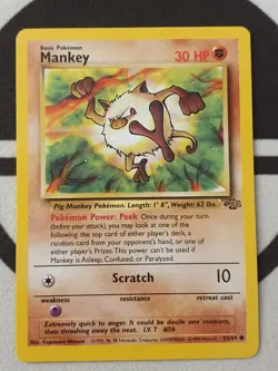 Pokemon Karte Menki 55/64 Dschungel Set NM 1999 Jungle Pokemon TCG Mankey - Image 2