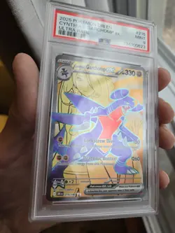 PSA 9 - 2025 Pokemon Destined Rivals Cynthia’s Garchomp EX #215/182 Ultra Rare - Image 2