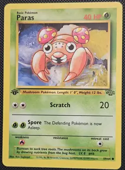 LP-NM 1st Edition Paras 59/64, Parasect 41/64 - Vintage Pokemon 1999 WoTC Jungle - Image 2