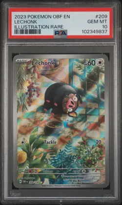 2023 POKEMON OBF EN-OBSIDIAN FLAMES ILLUSTRATION RARE #209 LECHONK PSA 10 - Image 1