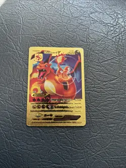 Interlaced Flames Charizard V Level 92 HP522 Gold Foil Pokemon Card Fan Art - Image 1