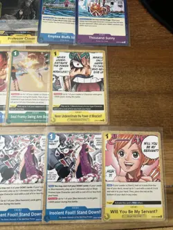 One Piece Card Game Lot (96) Adio, Monkey D Luffy, Lim, Marguerite, Kalifa, Ain - Image 5