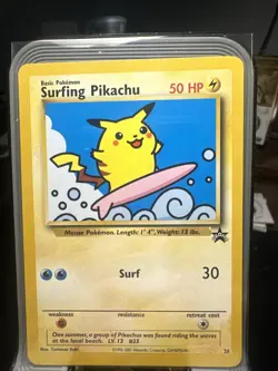 Pokemon TCG Surfing Pikachu Black Star Promo Card 28 WOTC Vintage - Image 1