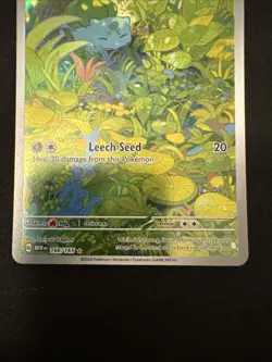 Pokemon TCG Bulbasaur Scarlet & Violet 151 Full Art Rare Card 166/165 - Image 3