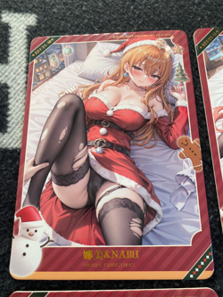 6 Cards Lot Christmas Dress Stocking Spicy Waifu A6 Sizes Card Boards Nami Nilou - Image 2