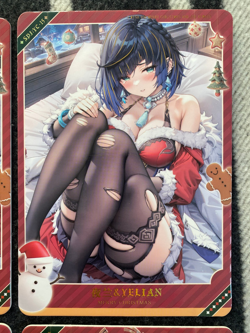 6 Cards Lot Christmas Dress Stocking Spicy Waifu A6 Sizes Card Boards Nami Nilou - Image 4