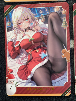 6 Cards Lot Christmas Dress Stocking Spicy Waifu A6 Sizes Card Boards Nami Nilou - Image 5