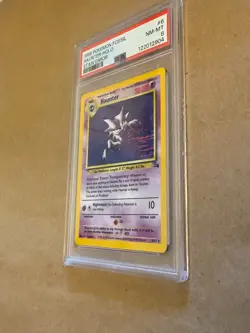 Haunter 6/62 Fossil Holo Pokemon card PSA 8 NM-MT with awesome STAIN ERROR - Image 4