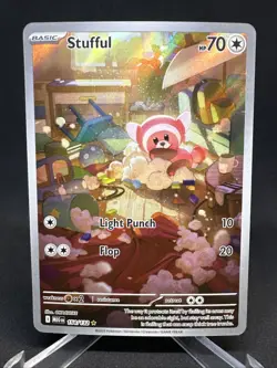 Pokemon TCG Stufful 154/132 Mega Evolution Illustration Rare NM Card - Image 2