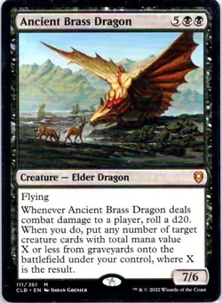 1x Ancient Brass Dragon NM M Battle for Baldur's Gate (CLB) MTG Magic - Image 1