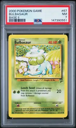 2000 POKEMON GAME BASE II #67 BULBASAUR PSA 7 - Image 1