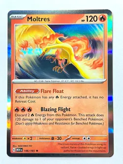 Moltres 146/165 Holo Rare Scarlet & Violet 151 Pokemon - Pack Fresh Near Mint NM - Image 1