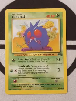 Pokemon Karte Bluzuk 63/64 Dschungel Set NM 1999 Jungle Pokemon TCG Venonat - Image 2