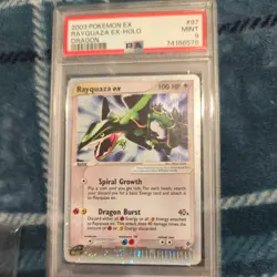 PSA 9 MINT RAYQUAZA EX HOLO 2003 POKEMON DRAGON #97/97 ULTRA RARE - Image 1