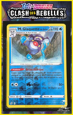 Carte Pokemon M. Glaquette de Galar 038/192 Rare Reverse EB02 Clash Des Rebelles - Image 1
