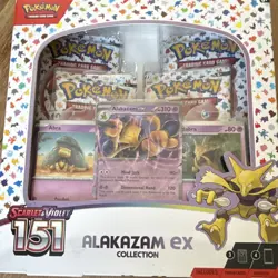 Pokemon Scarlet & Violet 151 Alakazam ex Box English 4 Booster Packs Promo - Image 1