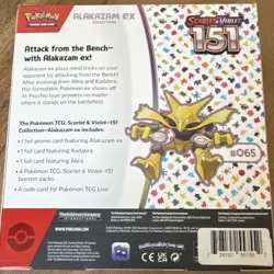 Pokemon Scarlet & Violet 151 Alakazam ex Box English 4 Booster Packs Promo - Image 2