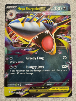 Mega Sharpedo ex 61/94– Pokemon TCG Phantasmal Flame – Double Rare Holo – M/NM - Image 2