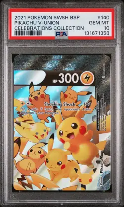 2021 Pokemon Swsh Black Star Promo Pikachu V-Union Celebrations Coll PSA 10 #140 - Image 1