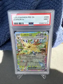 2025 Pokemon Prismatic Evolutions Leafeon EX 006/131 PSA MINT 9 - Image 1