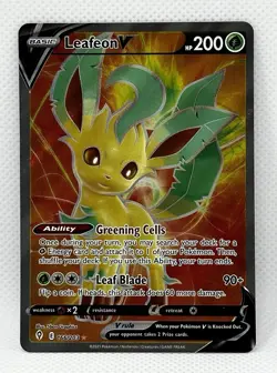 Pokemon TCG Leafeon v Evolving Skies Holo Ultra Rare Full Art NM Condition - Image 1