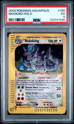 2003 Pokemon Crystal Nidoking Holo 150/147 PSA 5 - Possible Regrade, Very Clean - Image 1