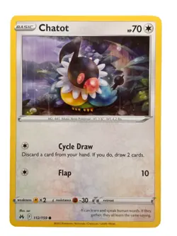 New: 2023 Pokemon TCG Chatot 112 Crown Zenith Regular Common - Image 1