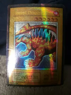Sword Dragon Funny Yugioh Card Platinum Secret Rare Joke Meme Token Rex Raptor - Image 1