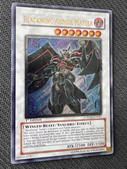 Yugioh Blackwing Armor Master 1st Edition Ultimate Rare CRMS-EN041 NM misprint - Image 3