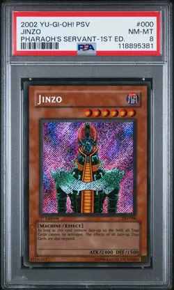 2002 YU-GI-OH! PSV-PHARAOH'S SERVANT 1ST ED #000 JINZO PSA 8 - Image 1