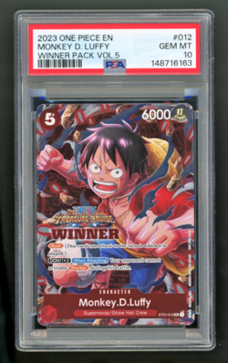 2023 ONE PIECE PROMOS WINNER PACK VOL.5 #012 MONKEY D. LUFFY PSA 10 - Image 1