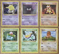 Vintage Pokemon TCG WoTC Shadowless Lot - 6 Cards - Image 1
