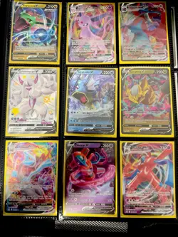 Pokemon TCG Sword & Shield V VMAX Holo Card Lot 9 Cards Rayquaza Espeon - Image 1