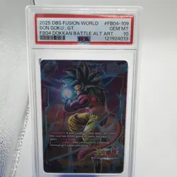 2025 DRAGON BALL SUPER CARD GAME FUSION WORLD NEW ADVENTURE SON GOKU : GT PSA 10 - Image 1