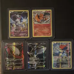 Pokemon TCG 5 EX Cards Lot Charizard, Darkrai, Keldeo, Arceus, Steelix English - Image 1