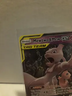 Pokemon Mewtwo & Mew GX TAG TEAM Ultra Rare Holo Card Unified Minds HP 270 - Image 2